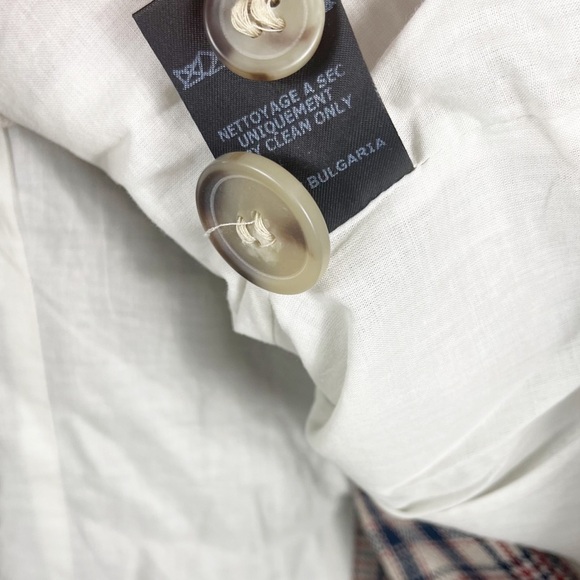 Isabel Marant Etoile Janey Checked Plaid Linen Blazer Size 6 Beige Multi - Picture 7 of 11